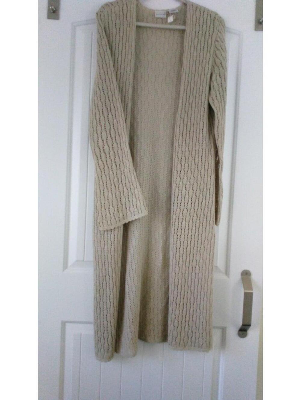 Woman's Long Crocheted Sweater
